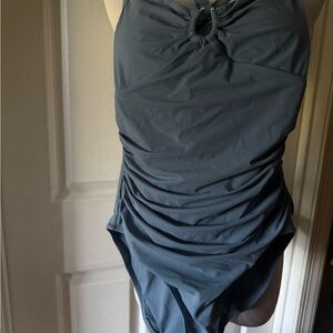 Dark Gray/Blue One-Piece Swimsuit